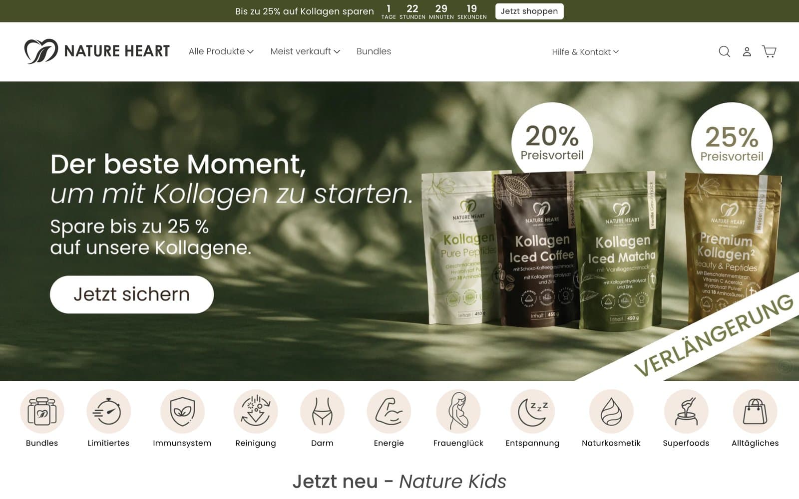 Startseite von Nature Heart auf dem Desktop